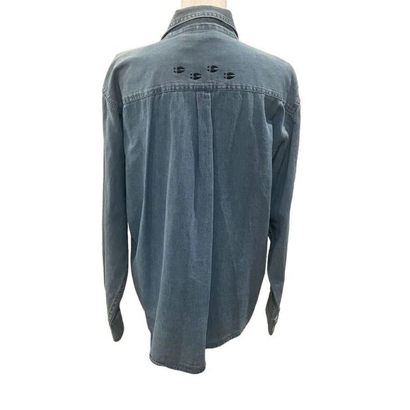 Outrageous Sports Button Down Denim Shirt - Picture 5 of 6